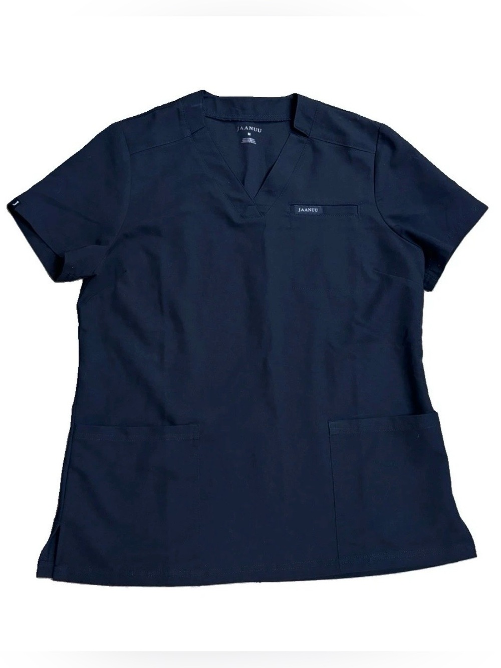 JAANUU Relaxed 3-Pocket Scrub Top - Black - Size M - Style J96172